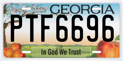 GA license plate PTF6696