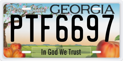 GA license plate PTF6697