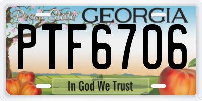 GA license plate PTF6706