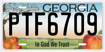 GA license plate PTF6709