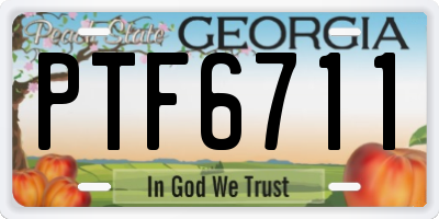 GA license plate PTF6711