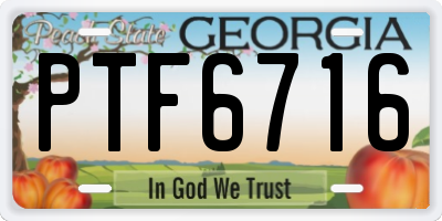 GA license plate PTF6716