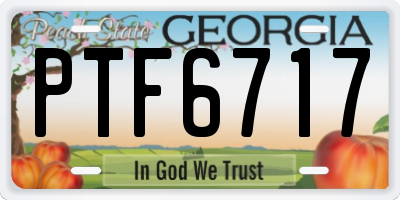 GA license plate PTF6717