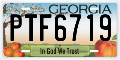 GA license plate PTF6719