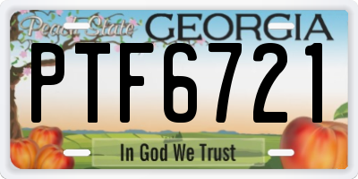 GA license plate PTF6721