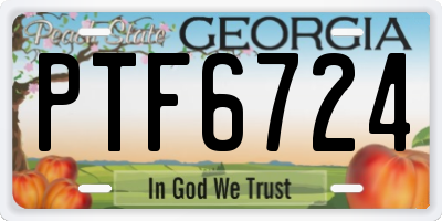 GA license plate PTF6724