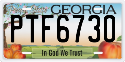 GA license plate PTF6730