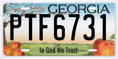 GA license plate PTF6731