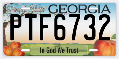 GA license plate PTF6732