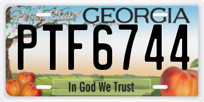 GA license plate PTF6744