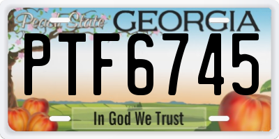 GA license plate PTF6745
