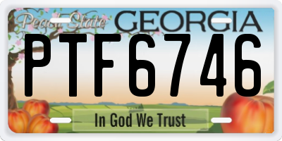 GA license plate PTF6746