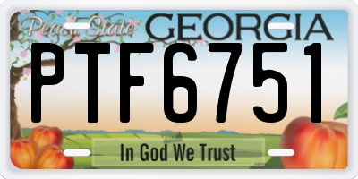 GA license plate PTF6751