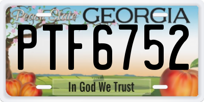 GA license plate PTF6752
