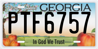 GA license plate PTF6757
