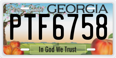 GA license plate PTF6758