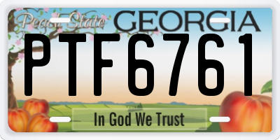 GA license plate PTF6761