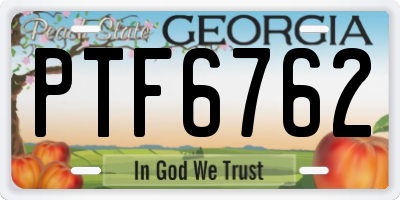 GA license plate PTF6762