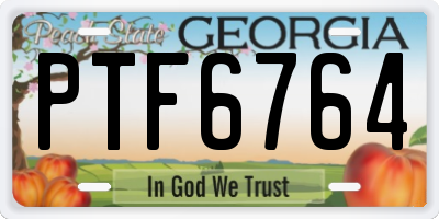 GA license plate PTF6764