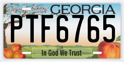GA license plate PTF6765