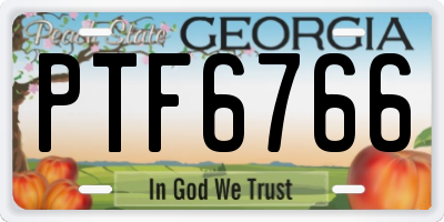 GA license plate PTF6766