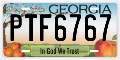GA license plate PTF6767