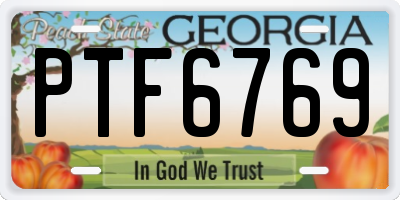GA license plate PTF6769