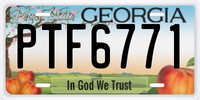 GA license plate PTF6771