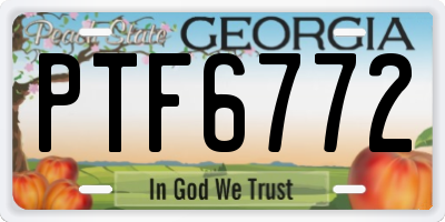 GA license plate PTF6772
