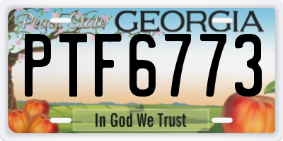 GA license plate PTF6773