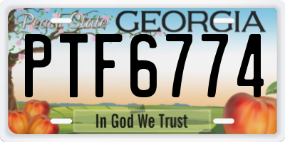 GA license plate PTF6774