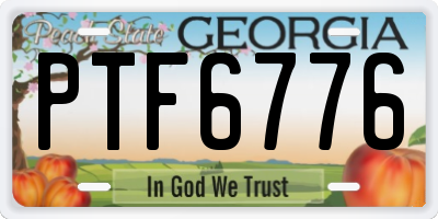 GA license plate PTF6776