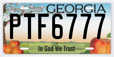 GA license plate PTF6777