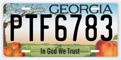 GA license plate PTF6783