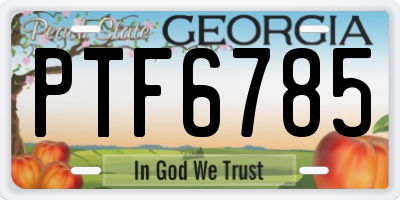 GA license plate PTF6785