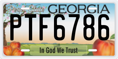 GA license plate PTF6786