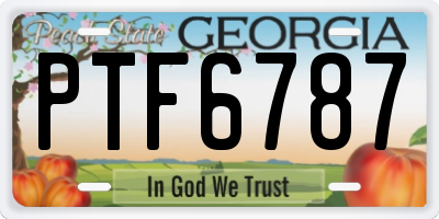GA license plate PTF6787