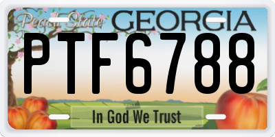 GA license plate PTF6788