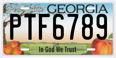 GA license plate PTF6789