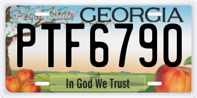GA license plate PTF6790