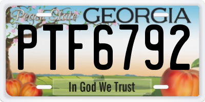 GA license plate PTF6792