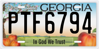 GA license plate PTF6794