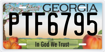 GA license plate PTF6795