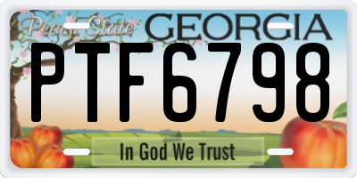 GA license plate PTF6798