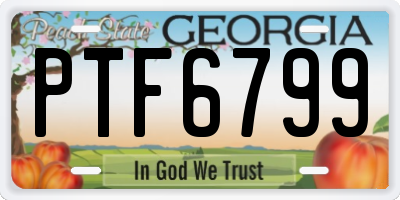 GA license plate PTF6799