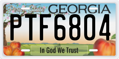 GA license plate PTF6804
