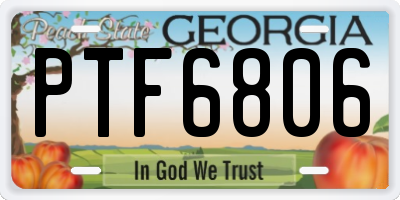 GA license plate PTF6806