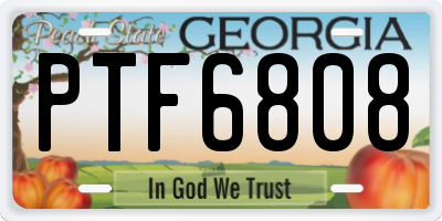 GA license plate PTF6808