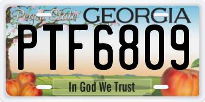 GA license plate PTF6809