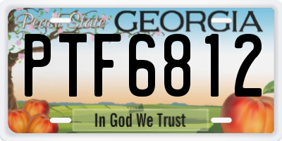 GA license plate PTF6812